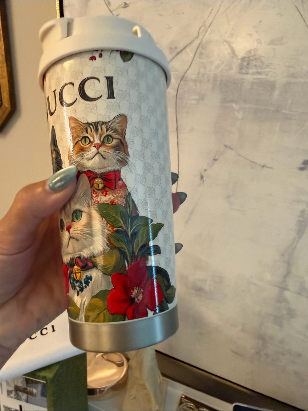 New Gucci GWP Cat 🐈⬛ themed design Travel Tumbler - Multicolor - Picture 8 of 14